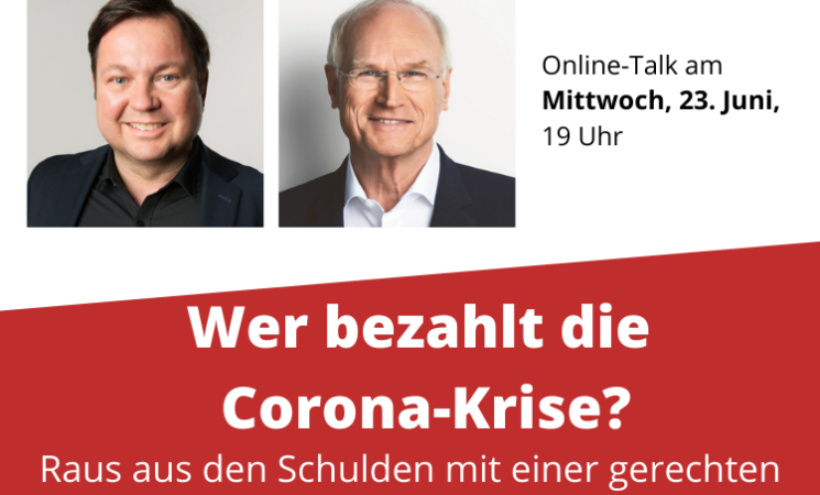 Einladung zur Online-Diskussion: „Wer bezahlt die Corona-Krise – Raus aus den Schulden mit einer gerechten Besteuerung von Amazon, Google & Co?“